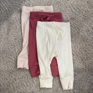 Baby gap baby girl 3-6 mo Cozy Kids Ribbed Bottoms - Cream, Pink, and dark pink
